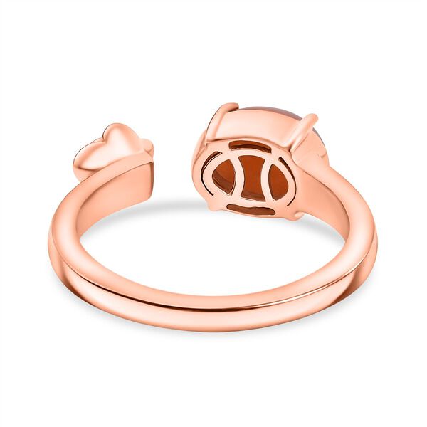 Herzklang - D joy AA Vinicunca-Peruanischer Opal, Weißer Zirkon Ring 925 Silber 750 rosévergoldet (Größe 18.00) ca. 1.22 ct image number 6