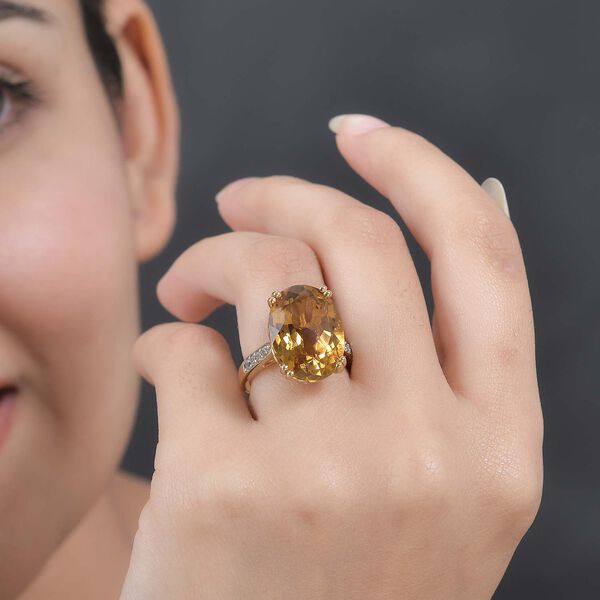 Citrin und Zirkon Cocktail Ring- 13,73 ct. image number 3
