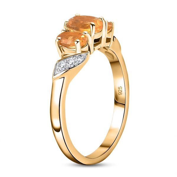 Salamanca Feueropal Ring 925 Silber 750 Gelbgold Vermeil (Größe 17.00) ca. 0,70 ct image number 5