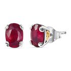 AA Afrikanischer Rubin (Fissure gefüllt) Ohrringe 925 Silber rhodiniert ca. 2,67 ct.