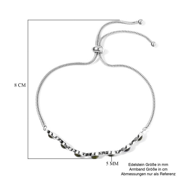 Nat&uuml;rliches Peridot Bolo-Armband, ca. 16-26 cm, Edelstahl ca. 5,50 ct image number 5