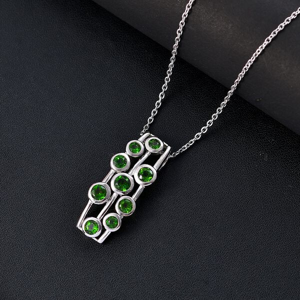 Natürlicher Chromdiopsid Schmuckset 925 Silber rhodiniert ca. 1,80 ct. image number 2