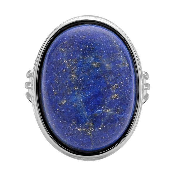Lapislazuli Ring, Edelstahl (Größe 18.00) ca. 25,00 ct image number 0