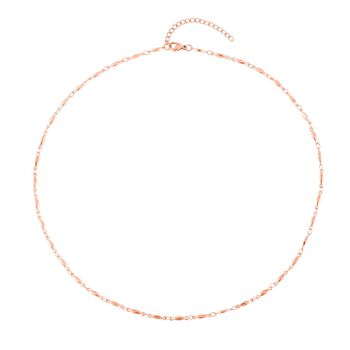 Feine Spindel-Gliederkette, Reiner Edelstahl IP Rosa Plattierung Halskette ca. 50 cm ca. 6,50g