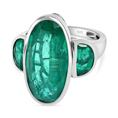 Smaragd Triplett Quarz Ring - 11,61 ct.