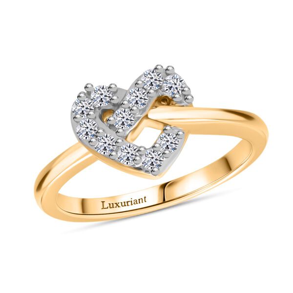 LUXURIANT DIAMOND - Lab Grown Diamant SI-GH Ring 925 Silber 750 Gelbgold Vermeil (Größe 18.00) ca. 0.35 ct image number 3