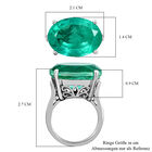 Smaragd-Triplett-Quarz und weißer Zirkon-Ring, 925 Silber platiniert  ca. 13,21 ct image number 6