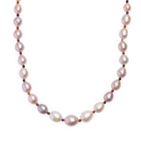 Mehrfarbige Süßwasser Perle, Mehrfarbig Edelsteine Halskette ca. 45 cm 925 Silber rhodiniert 115.00 ct