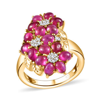 AA Afrikanischer Rubin und Zirkon-Ring - 4,45 ct.