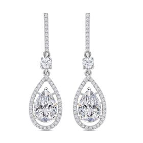 Weiße Zirkonia Ohrringe, ca. 4.00 ct