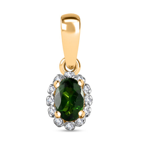 Natürlicher Chromdiopsid und Diamant Anhänger - 0,52 ct. image number 0