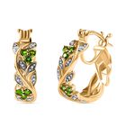 AA Natürlicher Chromdiopsid Ohrringe 925 Silber vergoldet ca. 0.47 ct