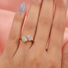 Natürlicher Äthiopischer Opal Bypass Ring 925 Silber vergoldet  ca. 1,10 ct image number 2