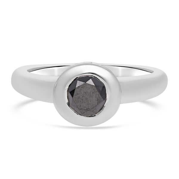 Schwarzer Diamant Solit&auml;r Ring 925 Silber platiniert  ca. 1,00 ct