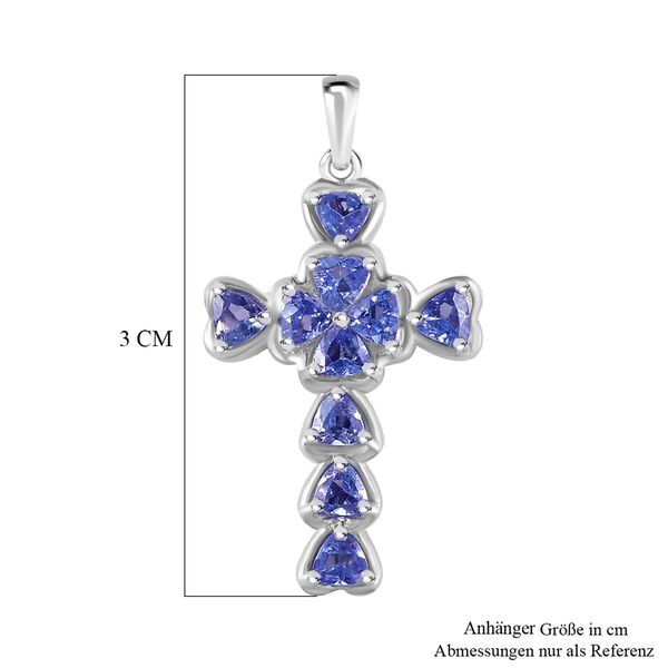 Tansanit Anh&auml;nger, 925 Silber rhodiniert - 1 ct. image number 6