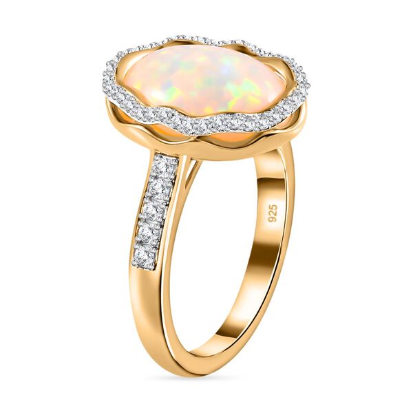 AAA nat&uuml;rlicher, &auml;thiopischer Welo Opal und Zirkon-Ring - 4,33 ct. image number 6