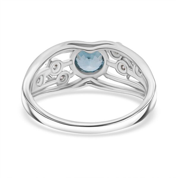 Blauer Zirkon und Moissanit Ring - 1,57 ct. image number 5