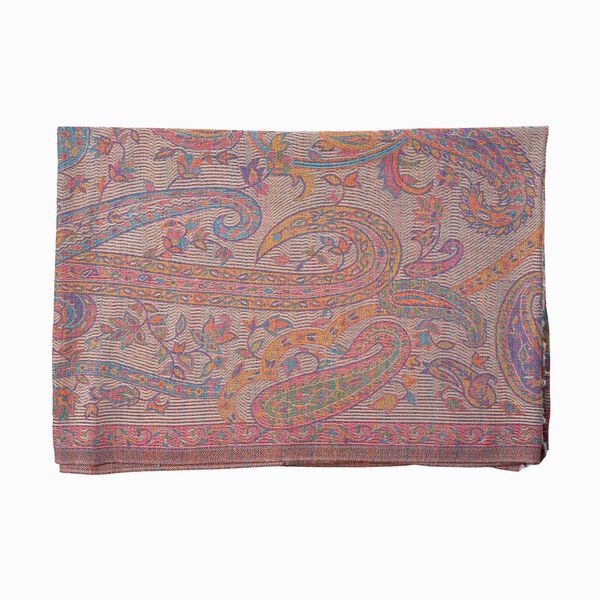 Luxuriöser Merino-Seide Jacquard-Schal, 70 x 200 cm, Rosa image number 5