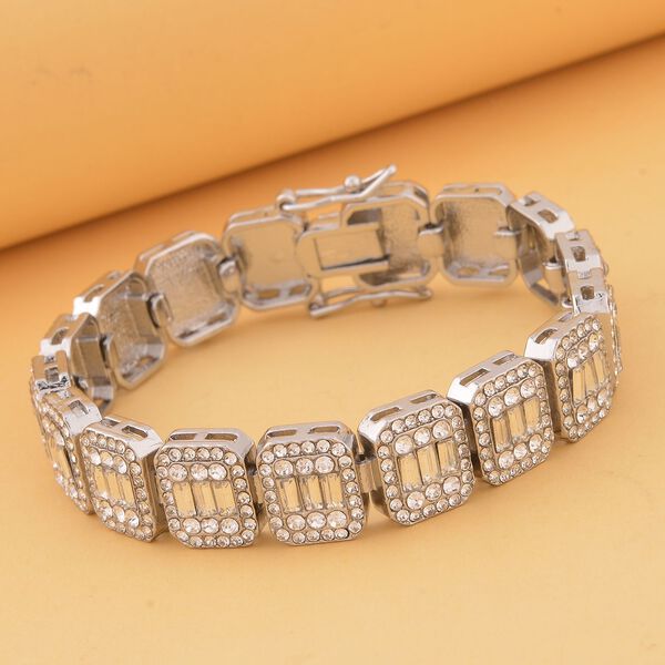 Wei&szlig;es Kristall-Armband ca. 18.5 cm image number 1