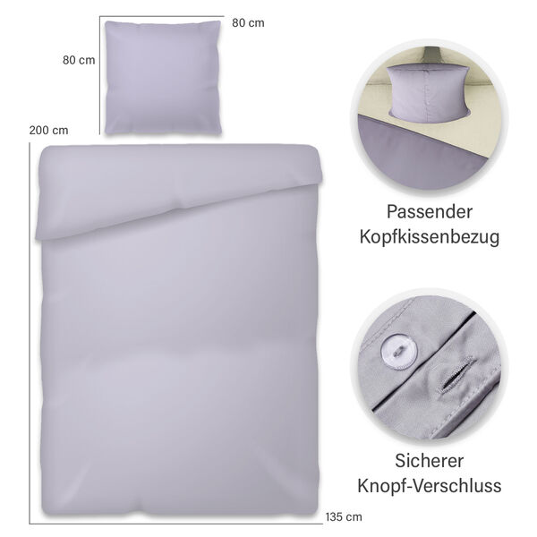 2-teiliges Bettbezug-Set aus 100% Bambus, Grau image number 7