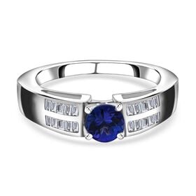 AAA Tansanit und Zirkon Ring - 0,79 ct.