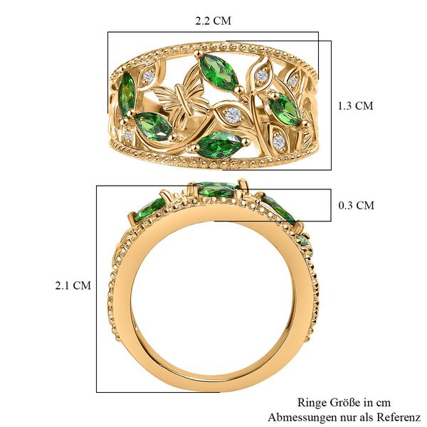 Gr&uuml;ner Zirkonia, Wei&szlig;er Zirkonia Ring Messing (Gr&ouml;&szlig;e 16.00) image number 6