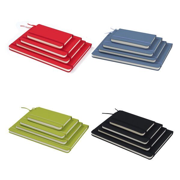 Notizbuch-Set mit Gummibandverschluss Kunstleder und Papier verschiedene Größen image number 0