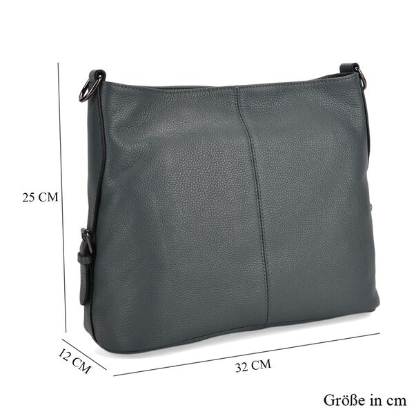 Leder-Crossbody-Tasche mit 3 Tragevarianten, 32x12x25 cm, Blau image number 10