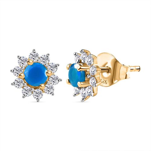 Sterchen Miami blaue Welo Opal und Zirkon-Ohrstecker image number 0