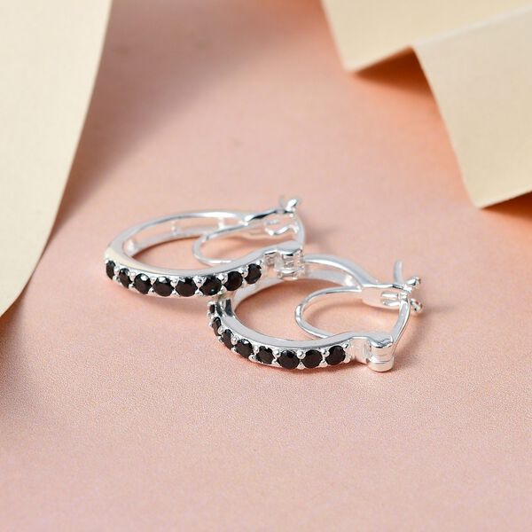 Schwarze Zirkonia-Creolen - 0,98 ct. image number 2