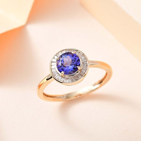 AAA Tansanit und Diamant Ring in 585 Gold - 1,13 ct. image number 9