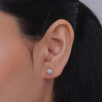 EVER TRUE Wei&szlig;er Diamant Ohrringe Nickelfreies Messing (10-15 Werktage Lieferzeit)