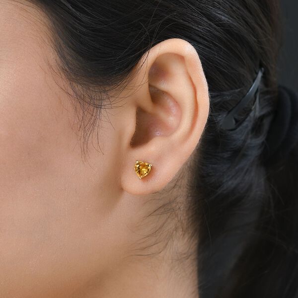 Citrin Ohrstecker 925 Silber vergoldet ca. 1,29 ct image number 2