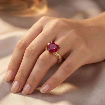 D'Joy AAA afrikanischer Rubin im Herzschliff Ring - 8,50 ct.