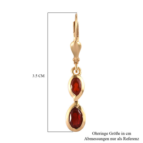 Mexikanische Kirschfeuer-Opal-Ohrhänger in Silber image number 5