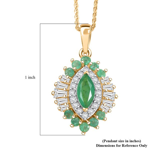 D’Joy AAA Kagem sambischer Smaragd und Moissanit Anhänger mit 50cm Kette - 1,30 ct. image number 7