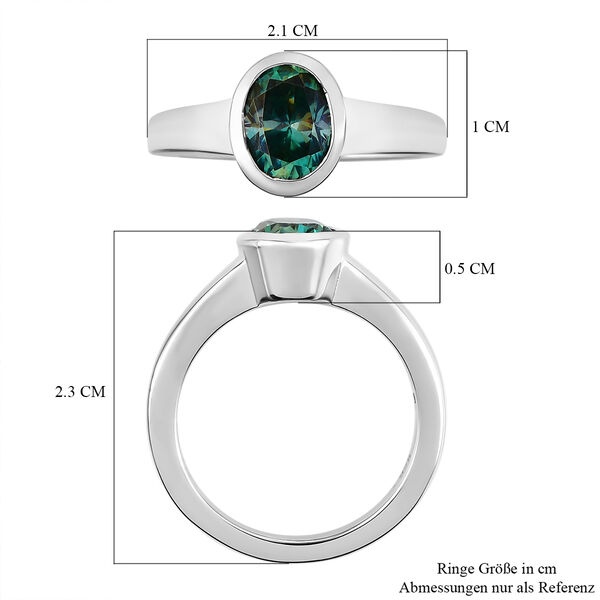 88 Facetten blauer Moissanit-Ring, 925 Silber platiniert  ca. 1,17 ct image number 7