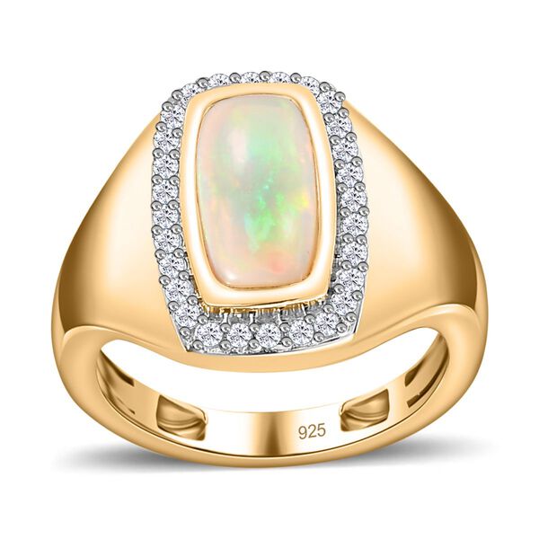 Natürlicher, äthiopischer Welo Opal und Zirkon-Ring - 1,31 ct. image number 5
