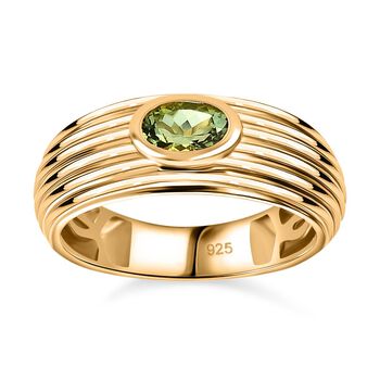 AA Calabar-Turmalin Ring, 925 Silber Gelbgold Vermeil (Gr&ouml;&szlig;e 17.00) ca. 0.45 ct