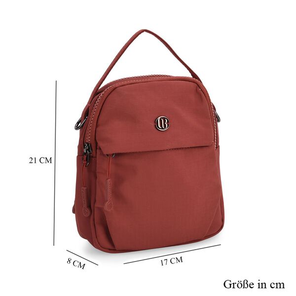 Nylon Crossbody Tasche in Ziegelrot mit Reißverschluss image number 6