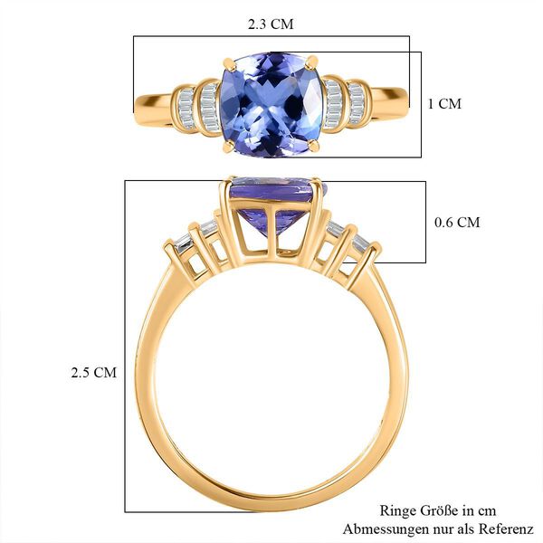 AA Tansanit und Diamant Ring in 375 Gold - 2,31 ct. image number 5