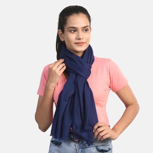 LA MAREY: Superweicher Schal aus 100% Kaschmirwolle, Dunkelblau&nbsp; image number 2