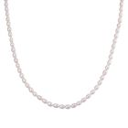 D'Joy Weiße Süßwasser Perle Halskette ca. 50 cm 925 Silber rhodiniert