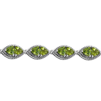 Peridot Armband ca. 20 cm 925 Silber rhodiniert ca. 13.30 ct