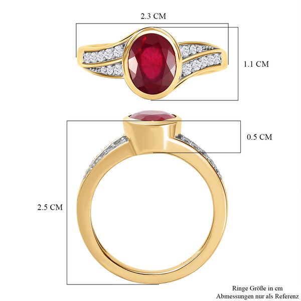 Afrikanischer Rubin und Zirkon-Ring - 2,91 ct. image number 7