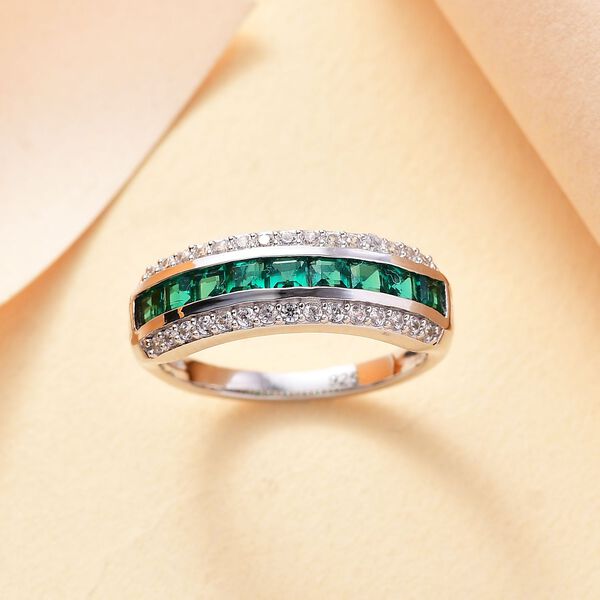 Labor Smaragd und Zirkon Ring - 1,13 ct. image number 1