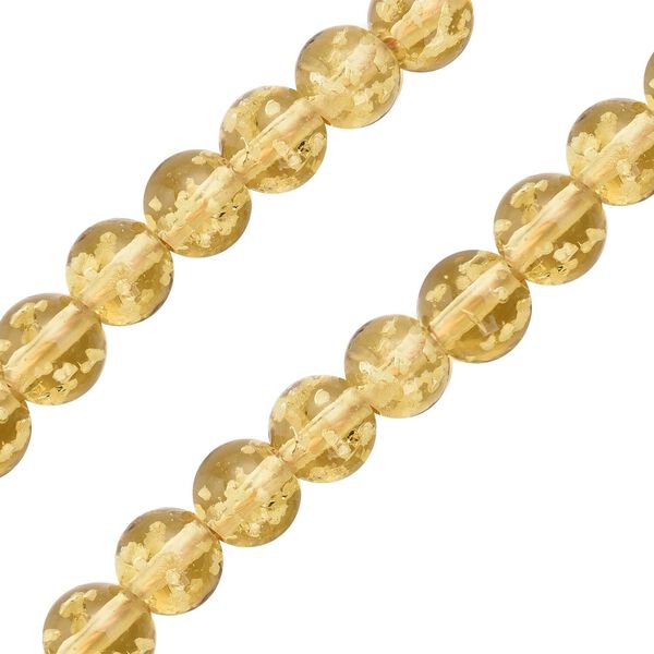 Gelbe Murano-Stil Glas Halskette ca. 50 cm, Nickelfreies Legierung image number 4