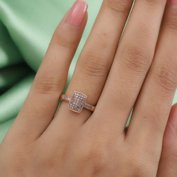 Nat&uuml;rlicher Champagner Cluster Ring 925 Silber Ros&eacute;gold Vermeil image number 3