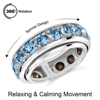 J Francis gefertigt mit SWAROVSKI- Aquamarin Swarovski Kristall Spinning-Ring