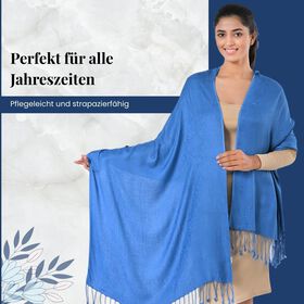 Jacquard-Schal aus Viskose, 70x195 cm, Blau